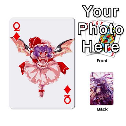 Queen Touhou Playing Card Deck Reisen Back By K Kaze Front - DiamondQ
