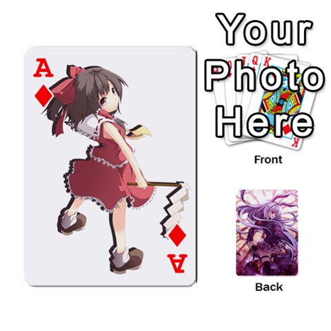 Ace Touhou Playing Card Deck Reisen Back By K Kaze Front - DiamondA