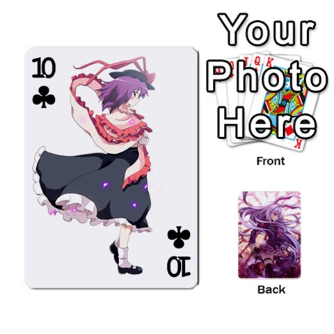 Touhou Playing Card Deck Reisen Back By K Kaze Front - Club10