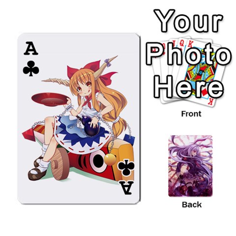 Ace Touhou Playing Card Deck Reisen Back By K Kaze Front - ClubA