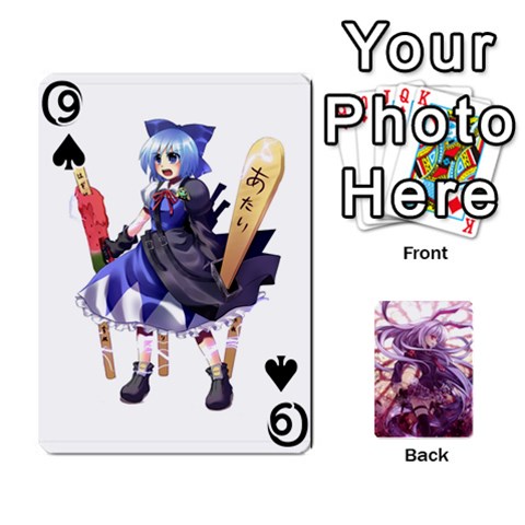 Touhou Playing Card Deck Reisen Back By K Kaze Front - Spade9