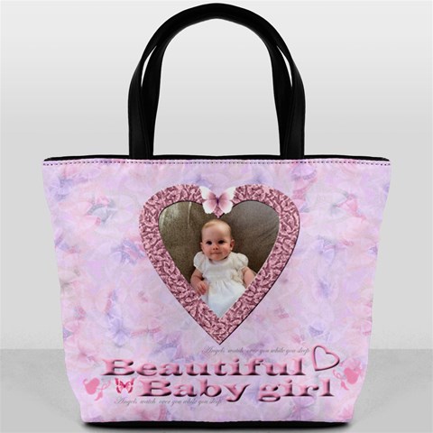 Pink Heart Bucket Bag By Claire Mcallen Front