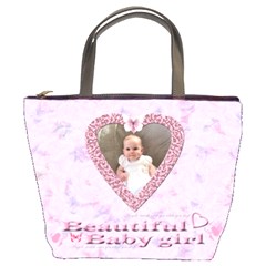 pink heart bucket bag