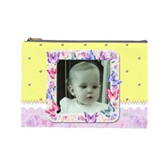 Yellow butterfly cosmetic makeup bag xl - Cosmetic Bag (Large)