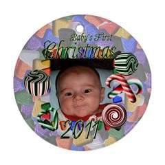 Baby s First Christmas Round Ornament - Ornament (Round)