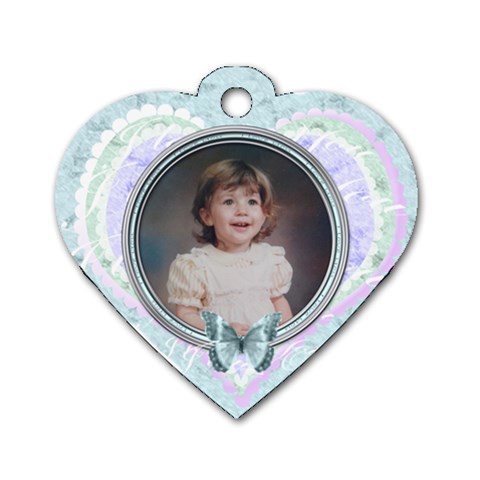 Aqua I Love You Dog Tag By Claire Mcallen Back