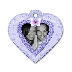Heart Tag Pink Zig Zag Dog Tag