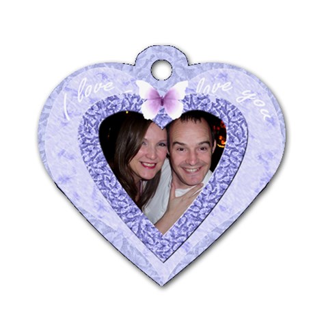 Heart Tag Pink Zig Zag Dog Tag By Claire Mcallen Back