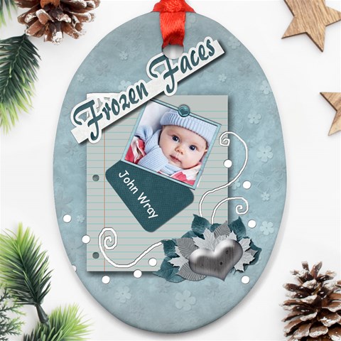 Frozen Faces Oval 2sided Ornament By Amarie Front