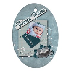 Frozen Faces Oval 2Sided Ornament - Oval Ornament (Two Sides)