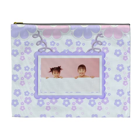 Go Floral Cosmetic Bag Xl By Happylemon Front