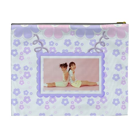 Go Floral Cosmetic Bag Xl By Happylemon Back