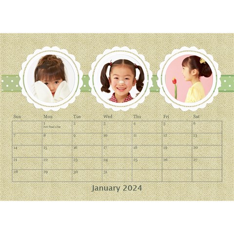 Floral Cathy Desktop Calendar  By Happylemon Jan 2024