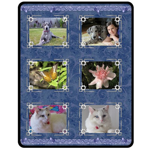 Blue And Silver (medium) Fleece By Deborah 60 x50  Blanket Front