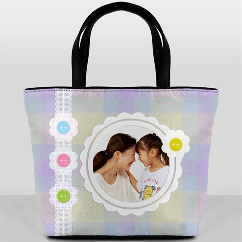 Love Friendship Pastel Bucket Bag By Happylemon Front