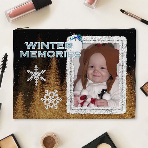 Winter Memories Xl Cosmetic Bag By Lil Front