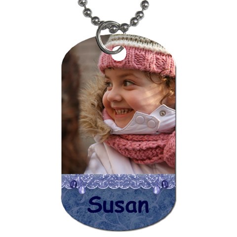 Blue Frill Dog Tag (2 Sided) By Deborah Front