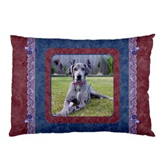 Burgundy And Blue (2 Sided) Lace Pillow Case