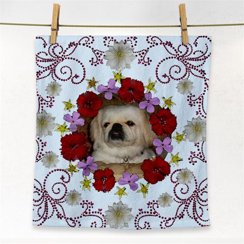 Floral Frame Face Towel By Kim Blair Front