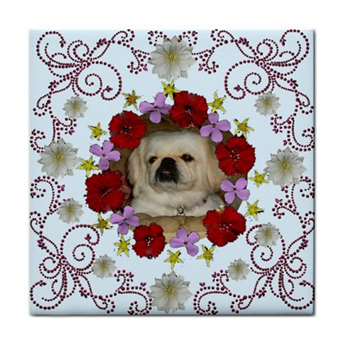 Floral Frame Face Towel By Kim Blair Front