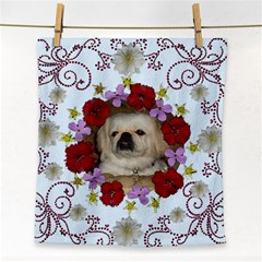 floral frame face towel