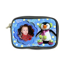 blue swirl penguin coin purse