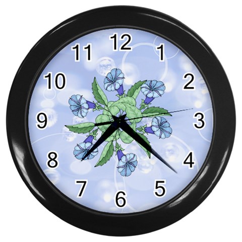 Blue Flower Clock By Birkie Front