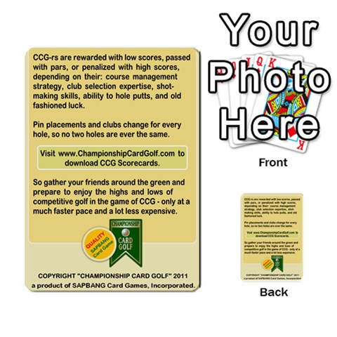 Championship Card Golf Deck (final Version 12 Back 4