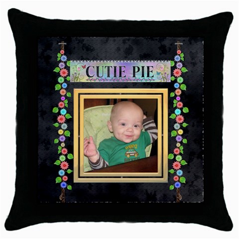 Cutie Pie Throw Pillow Case By Lil Front
