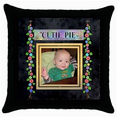 Cutie Pie Throw Pillow Case - Throw Pillow Case (Black)