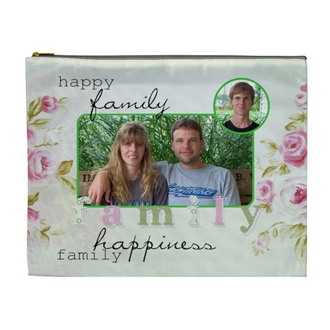 Xl Cosmetic Bag Family Happiness By Laurrie Front