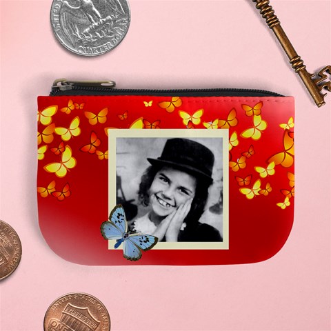 Red Butterfly Mini Coin Purse By Kim Blair Front