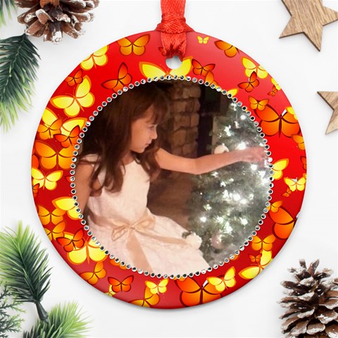 Red Butterfly Ornament By Kim Blair Front