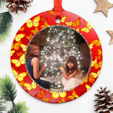 Red Butterfly Ornament By Kim Blair Back