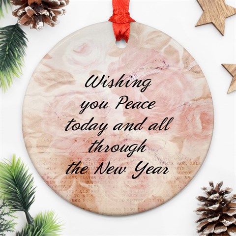 Peace Round Ornament 2 Side By Laurrie Back