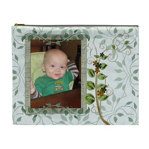 Green Nature Xl Cosmetic Bag By Lil Front