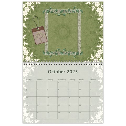 Green Nature 12 Month Wall Calendar By Lil Oct 2025