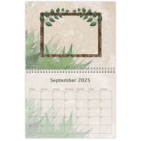 Green Nature 12 Month Wall Calendar By Lil Sep 2025