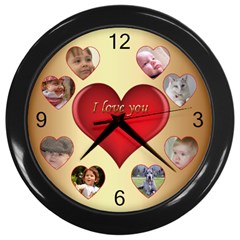 I Love You Wall Clock - Wall Clock (Black)