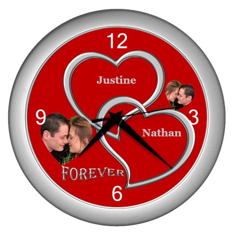 Forever Silver Wall Clock By Deborah Front