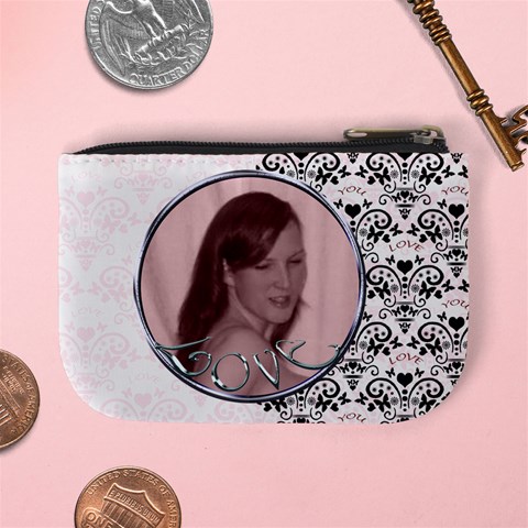 Pink With Black Lace Love Mini Purse Valentines By Claire Mcallen Back