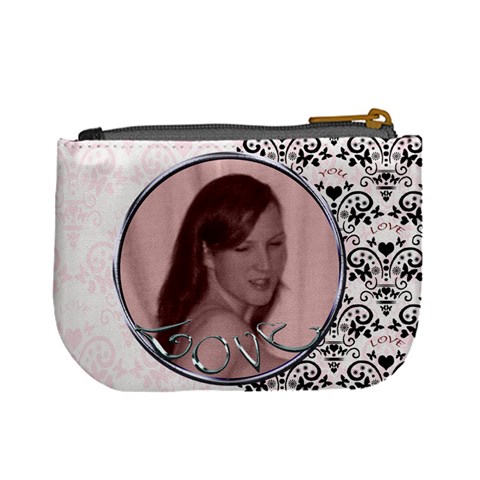 Pink With Black Lace Love Mini Purse Valentines By Claire Mcallen Back