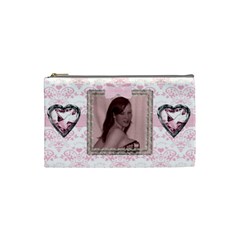 Pink Gingham Love small cosmetic bag - Cosmetic Bag (Small) Pink Gingham Love small cosmetic bag - Cosmetic Bag (Small)