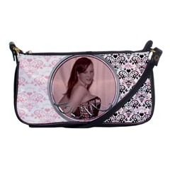 Pink Black Lace I Love you - Shoulder Clutch Bag