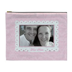 Pink jewelled classic toile love cosmetic bag xl - Cosmetic Bag (XL)