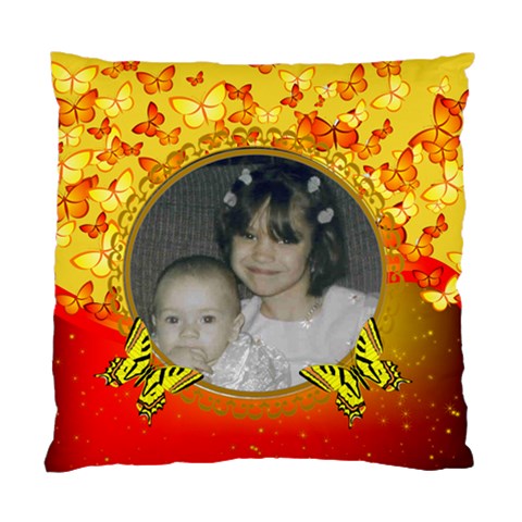 Red And Yellow Butterfly Pillow By Kim Blair Front