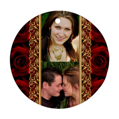 Love And Roses Round Ornament By Deborah Front
