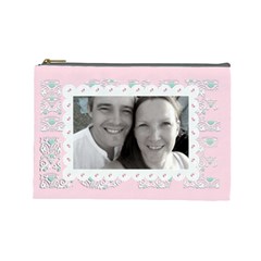 Pink Love Cosmetic Make up Bag - Cosmetic Bag (Large)