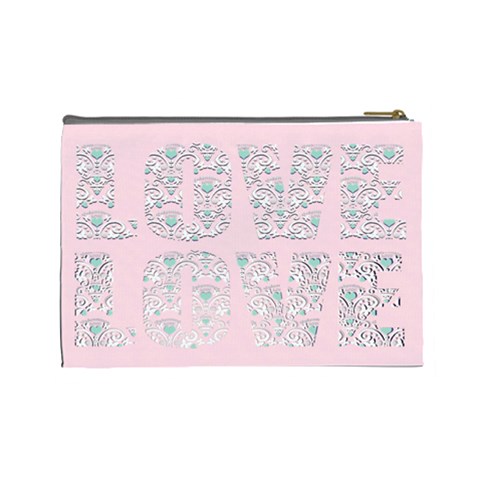 Pink Love Cosmetic Make Up Bag By Claire Mcallen Back