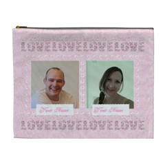 Pink Valentines classic toile love cosmetic bag xl - Cosmetic Bag (XL)